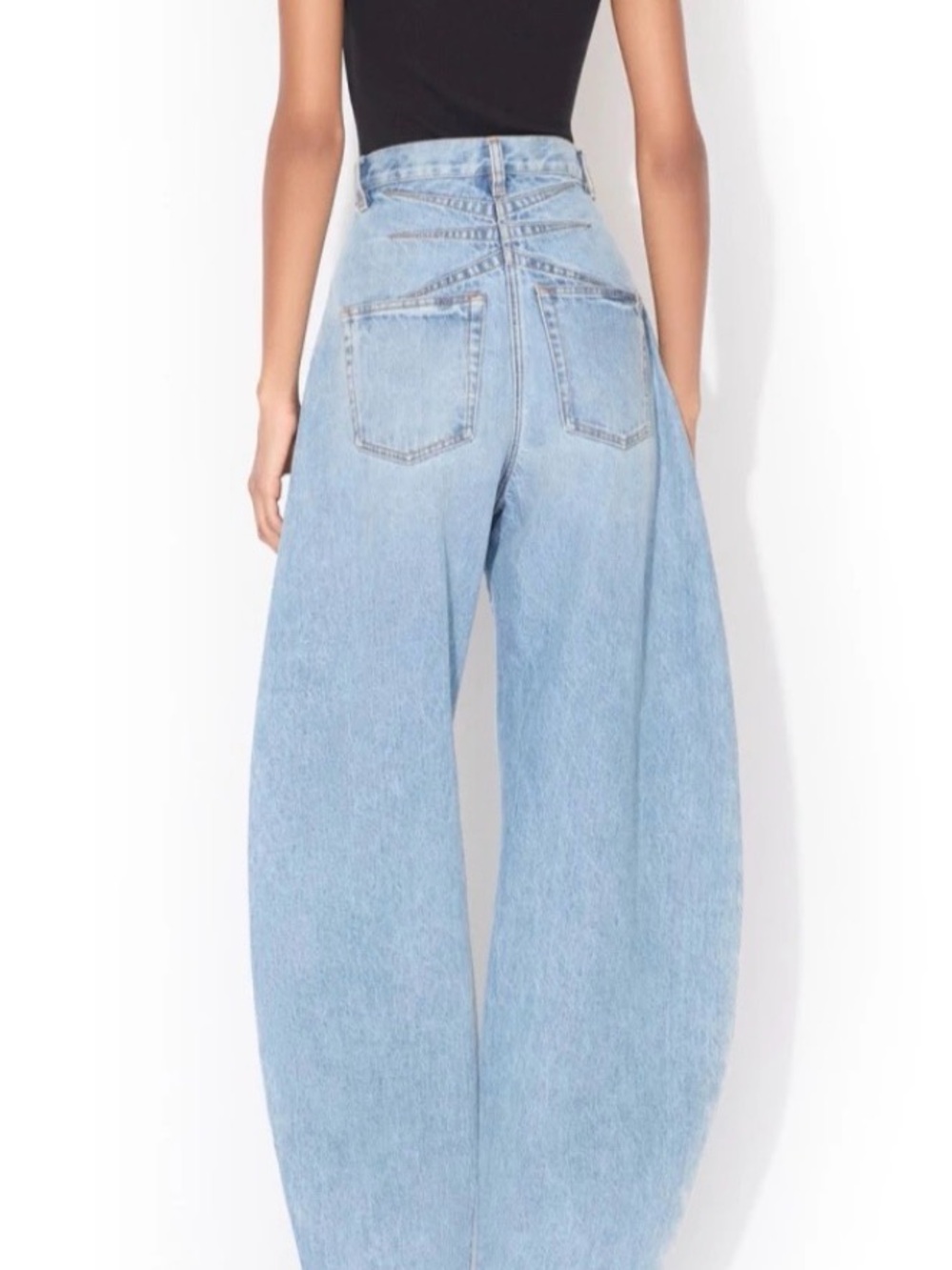 Alaïa High-Rise Round Denim Jeans / Pants in Blue Size FR 36 - Picture 4 of 11